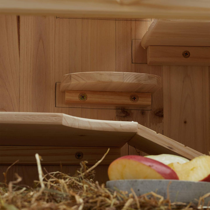 Relaxdays Hamsterkäfig aus Holz, 3 Etagen, Klappen, Sichtfenster, Gitterdach, Nagerkäfig XXL, HBT: 1