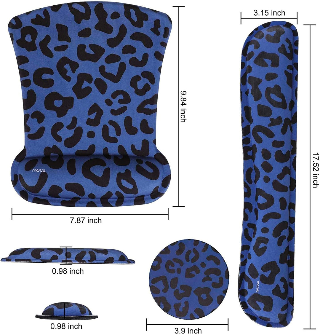 MOSISO Handgelenkstütze für Mauspad&Tastatur Set,Leopard Grain Ergonomisches Mauspad&Rutschfester Un