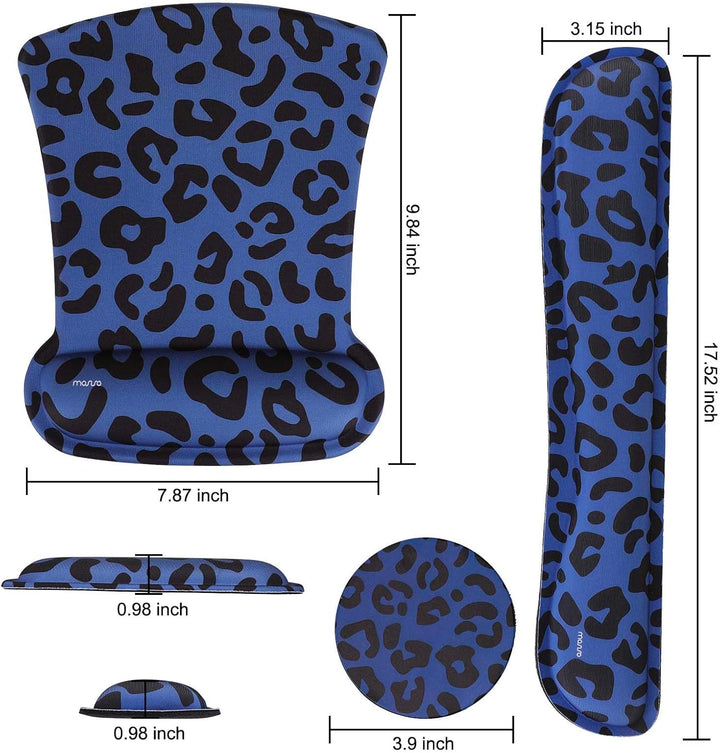 MOSISO Handgelenkstütze für Mauspad&Tastatur Set,Leopard Grain Ergonomisches Mauspad&Rutschfester Un