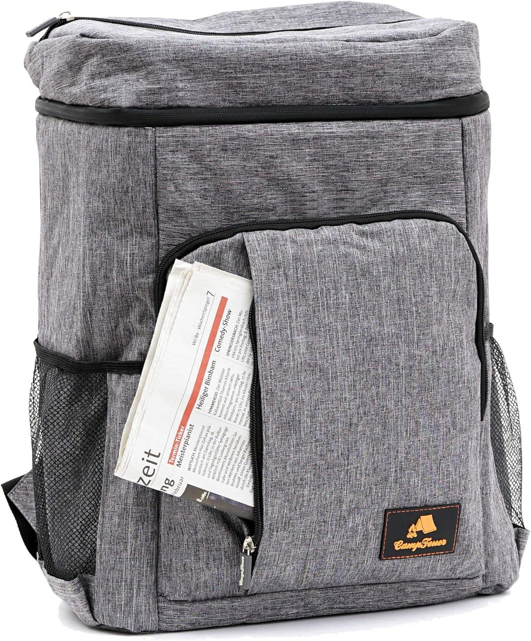 CampFeuer Kühlrucksack | grau | 20 Liter Isoliertasche für BBQ, Camping, Strand und Outdoor Aktivitä