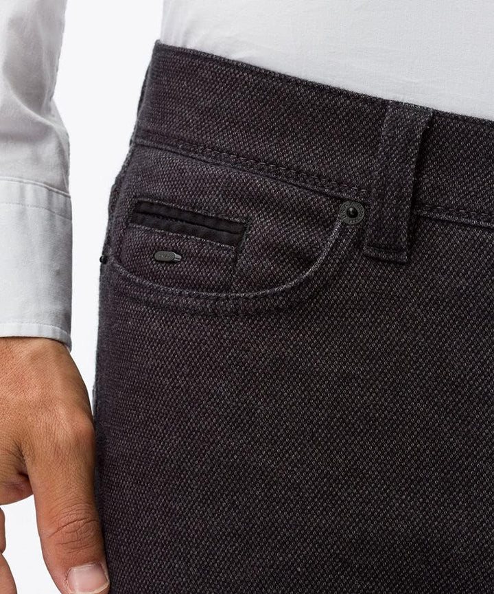 BRAX Herren Jeans Hose Cadiz C Wolloptik Twillstretch Darkblue Kariert 36W / 32L Grau Grau (Anthra 0