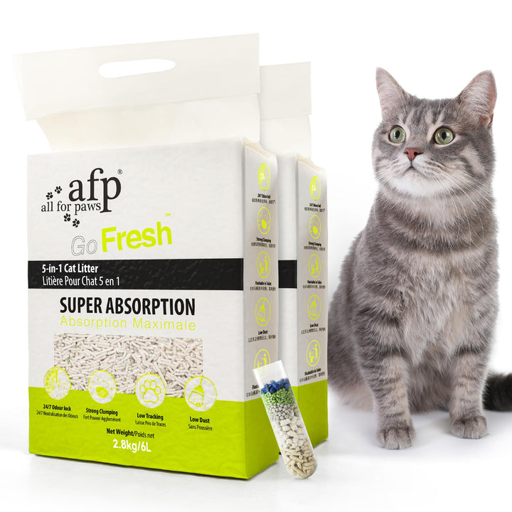 AFP Premium 5-in-1 klumpendes Katzenstreu, 2 Stück, Tofu- und Bentonit-Mischung, Geruchskontrolle, e