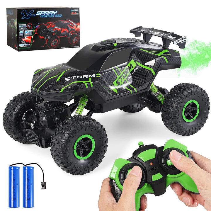 Herefun Ferngesteuertes Auto, RC Auto für Kinder mit LED Sprays und Licht, 2.4GHz Wiederaufladbar Hi