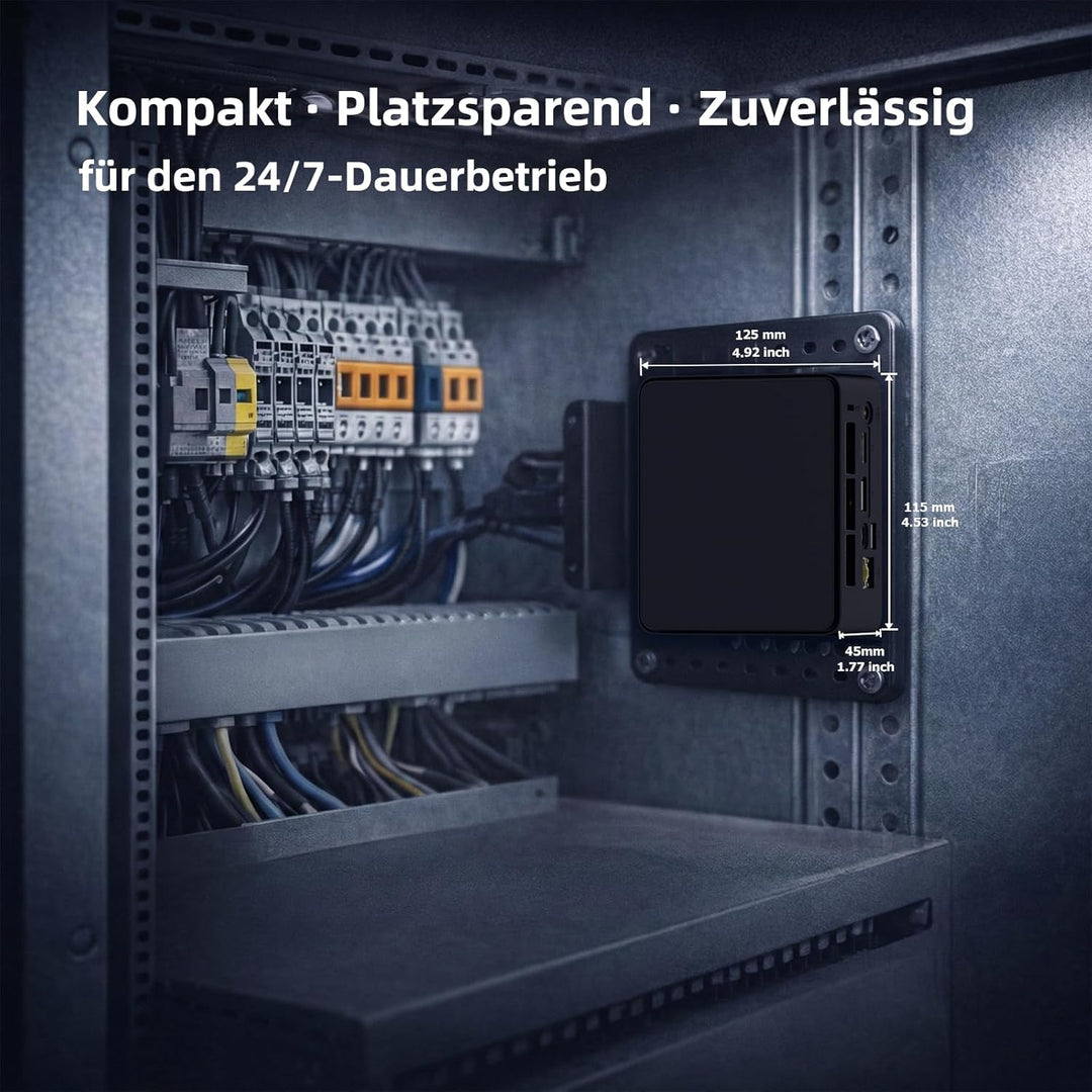 AWOW AK12 Mini-PC, AMD Ryzen 5 R2514 Embedded (4C/8T, bis 3.7 GHz, 15 W), 16 GB DDR4, 512 GB PCIe 3.