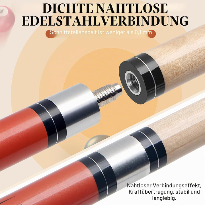 Kmise Pool-Queue-Set – 147 cm Langer Queue, professioneller Billardqueue aus kanadischem Ahorn, für