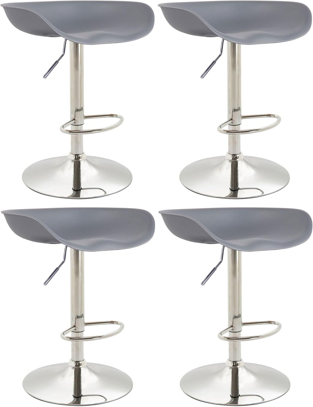 CLP 4er Set Barhocker Anaheim Kunststoff I Thekenhocker Mit Trompetenfuss I Barstühle Mit Fussstütze