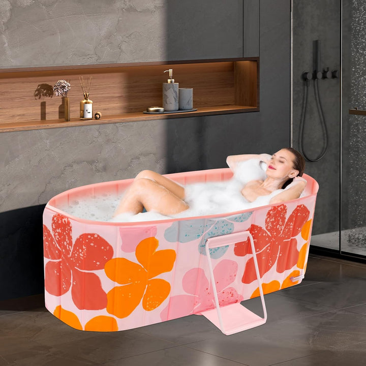 Faltbare Badewanne für Erwachsene 150cm - 2in1 Eisbad & Warmwasser - Tragbare Freistehende Wanne, Mo