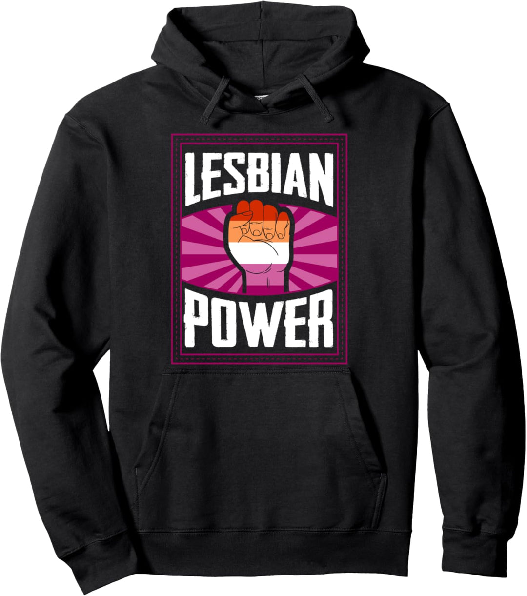 Lesbian Power Protest March Fist Gay Pride Aesthetic Stuff Pullover Hoodie