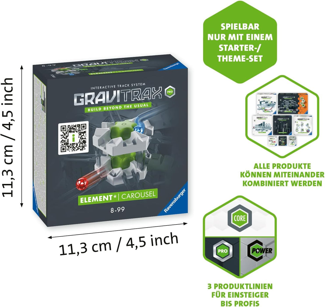 Ravensburger GraviTrax PRO Element Carousel 22436 - GraviTrax Erweiterung für Deine Kugelbahn - Murm