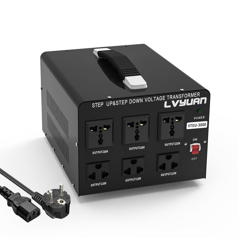 Yinleader 3000VA 110 Volt USA Spannungswandler Ringkern-Transformator- In: 110V oder 220V / Out: 110