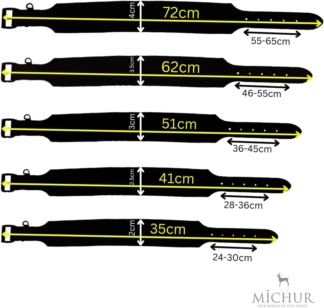 MICHUR Charly Hundehalsband Leder Braun Rot, Lederhalsband Hund, Halsband, Leder, in verschiedenen G