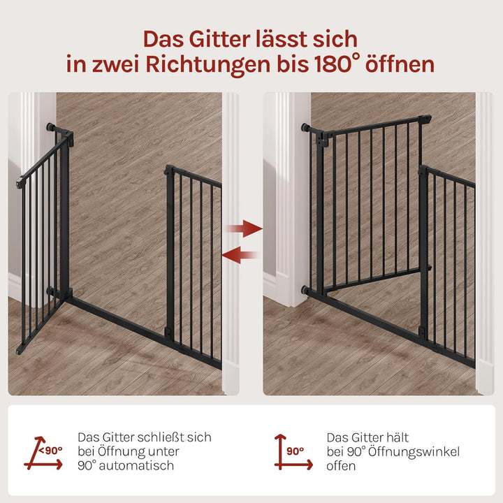 WOLTU Treppenschutzgitter, Türschutzgitter, Absperrgitter, inkl. 10 cm Verlängerung, 75-97 cm, mit/o