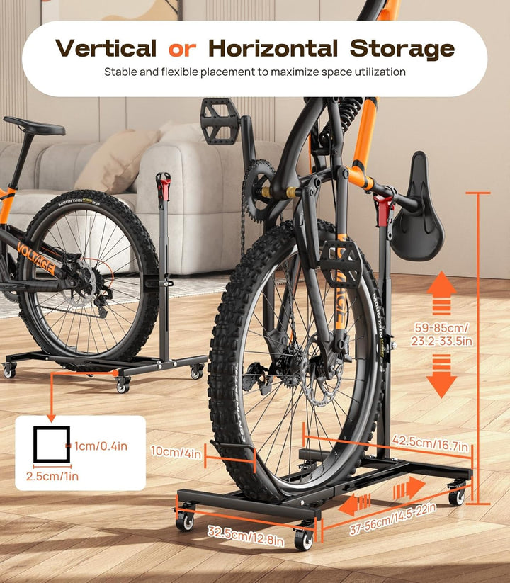 Housolution Vertikaler Fahrradständer mit Rädern, Freistehender Fahrradständer für Räder bis zu 29",
