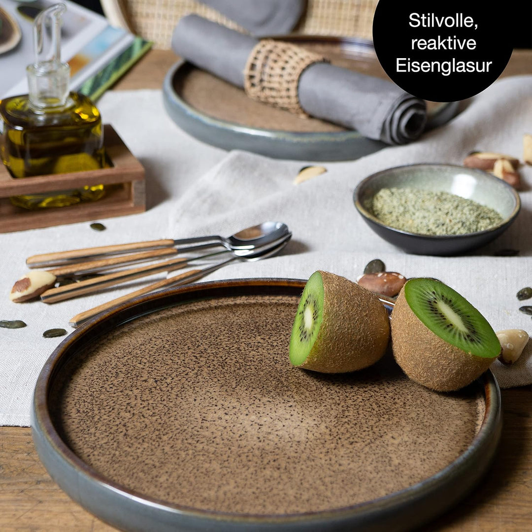 Moritz &amp; Moritz Steingut Teller Set Klein - 4 Stück 21 cm - Steingut Teller Set als Dessertteller, K