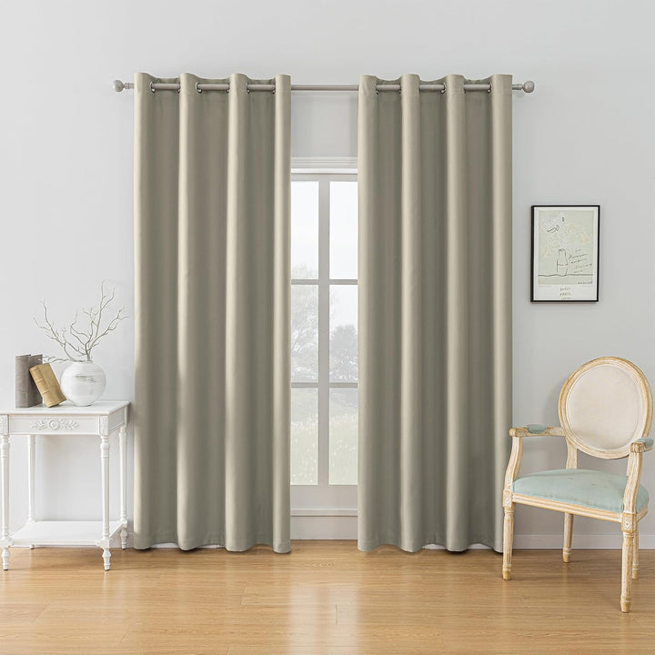 YSTELLAA Gardinen Vorhänge 2er Set, 117×137cm, Verdunklungsvorhänge Schlafzimmer, Outdoor Vorhang We