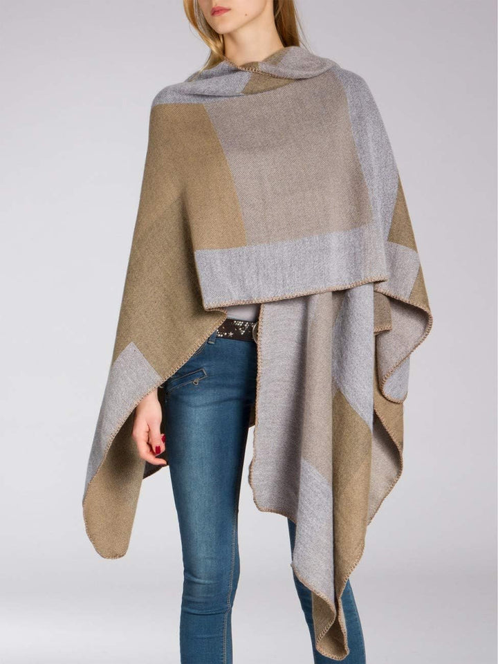 Caspar PON008 Damen Poncho Einheitsgrösse braun, Einheitsgrösse braun