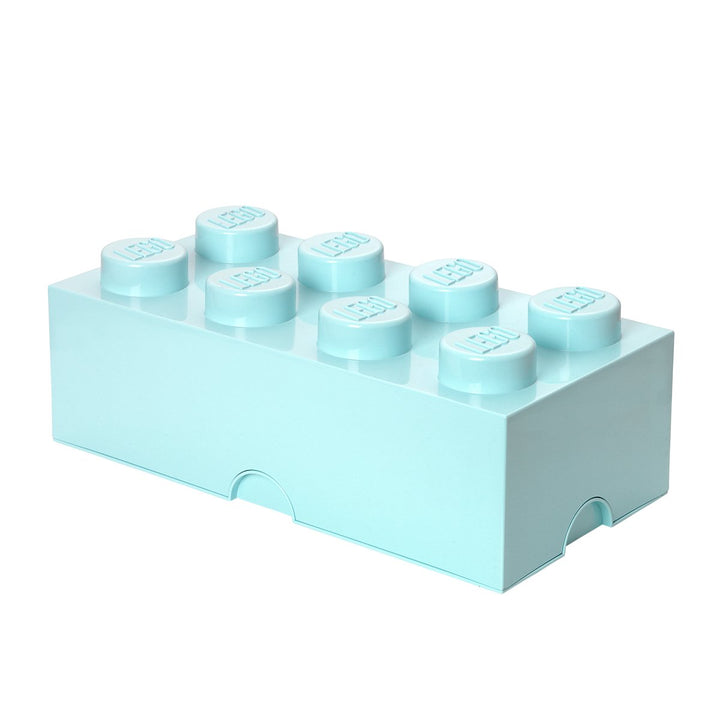 LEGO Aufbewahrungsstein, 8 Noppen, Stapelbare Aufbewahrungsbox, 12 l, mintgrün Aqua Blau, Aqua Blau