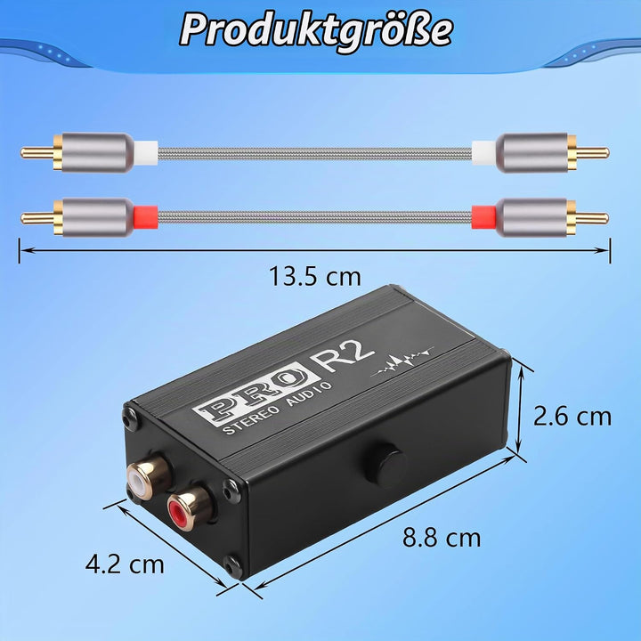 CERRXIAN RCA Ground Loop Noise Isolator, Hum Eliminator, RCA 2 Kanal Passive Isolation Transformer,
