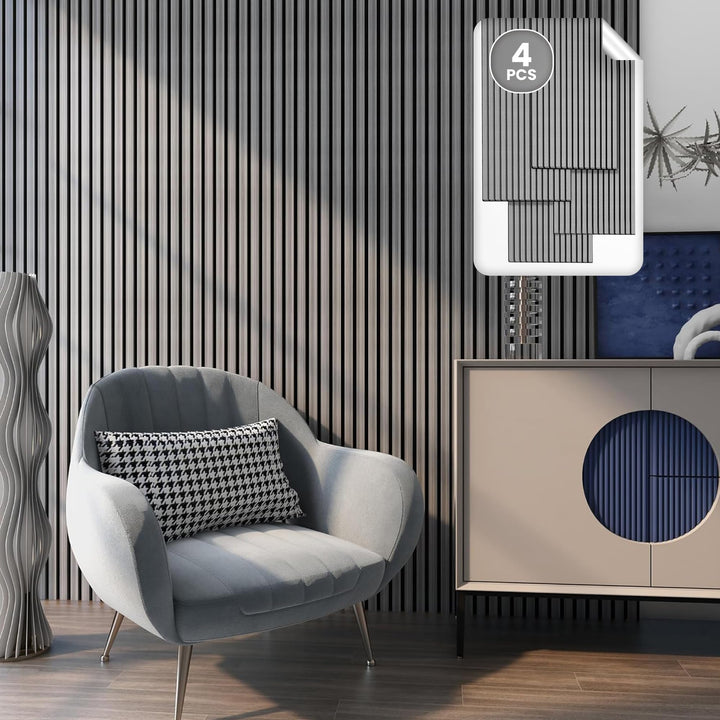 NEU.HOLZ Akustik Wandpaneele Vang 4er Set Wandverkleidung zum Kleben und Schrauben 2,88 m² Holzfurni