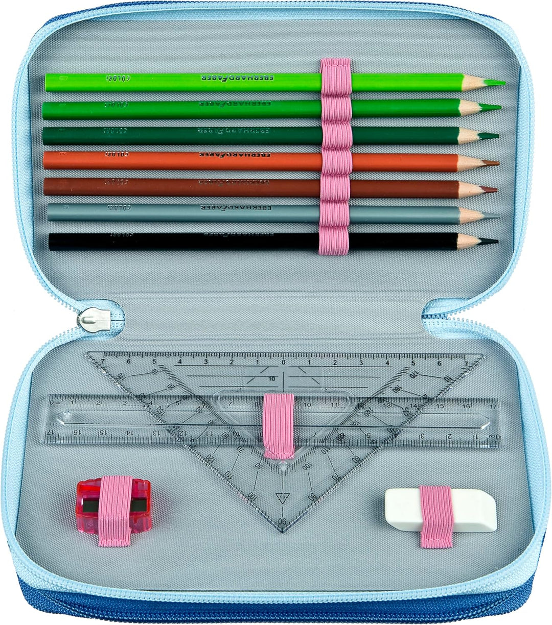 Scooli - Tripledecker Stitch - Gefülltes Schüleretui mit hochwertigen Stiften & Zubehör - Ideal für