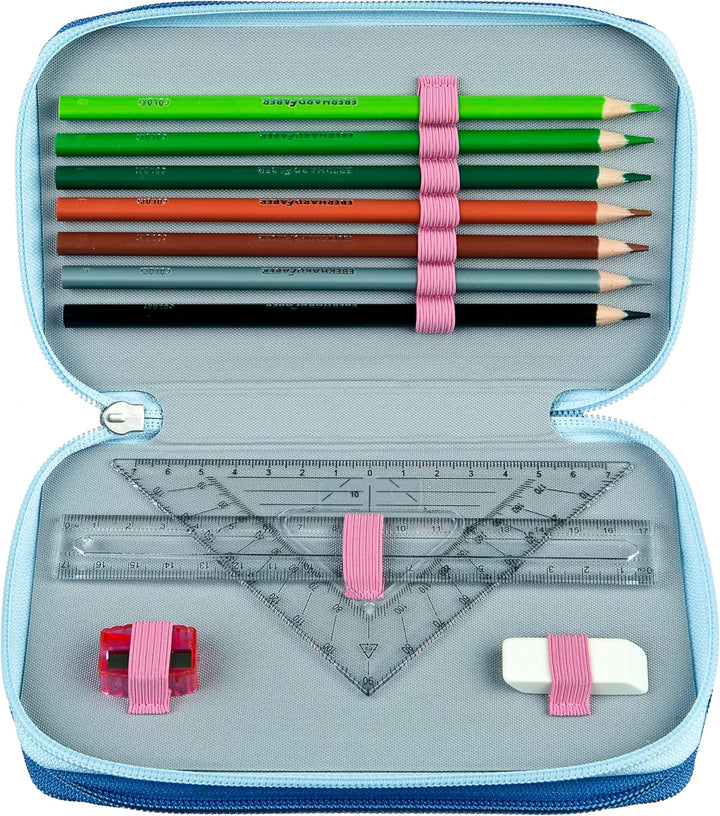 Scooli - Tripledecker Stitch - Gefülltes Schüleretui mit hochwertigen Stiften & Zubehör - Ideal für