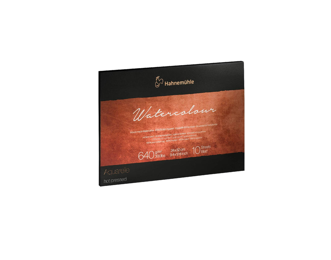 Hahnemuhle Collection Aquarell-Heisspresse, 640 g/m², 24 x 32 cm, 10 Blatt, Weiss