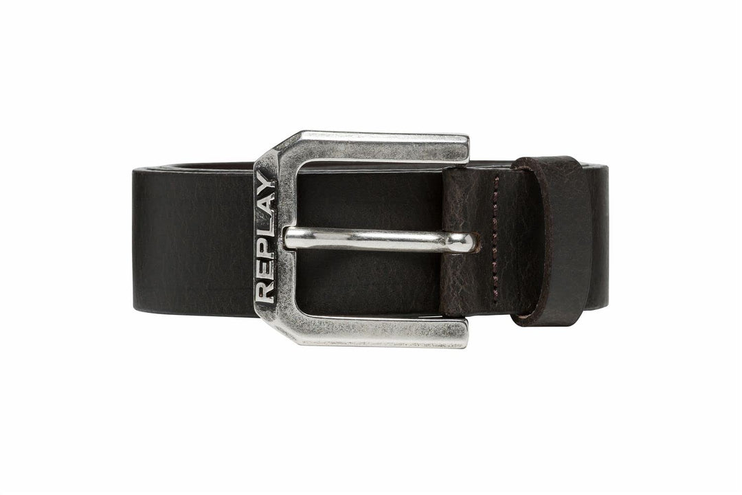Replay Herren Gürtel aus Leder 90 Black Brown 128, 90 Black Brown 128