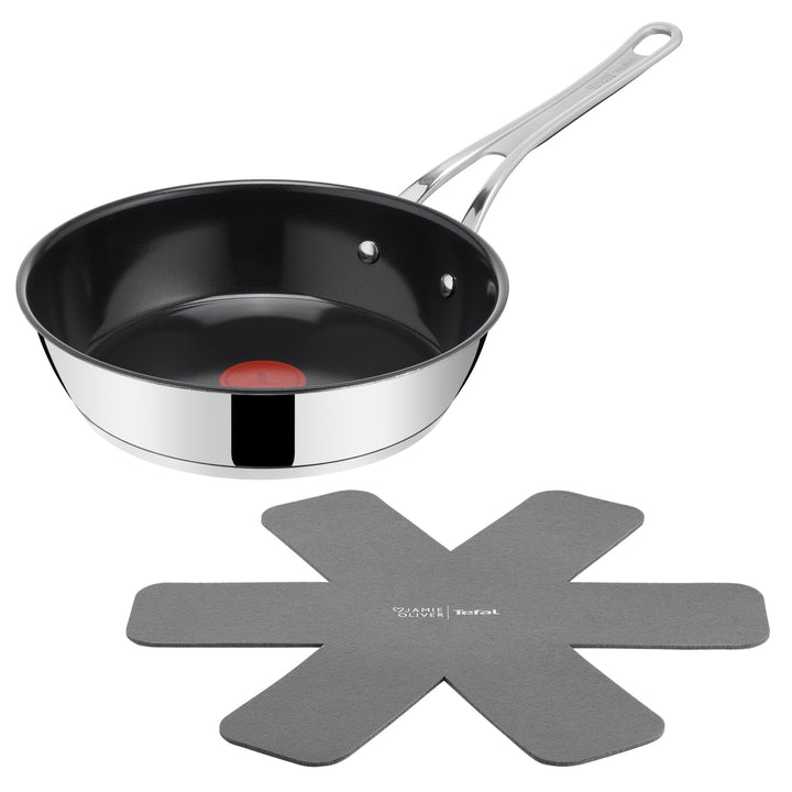 Jamie Oliver by Tefal Classic Cook Bratpfanne 24 cm, inkl. Pfannenschoner, antihaftbeschichtete Kera