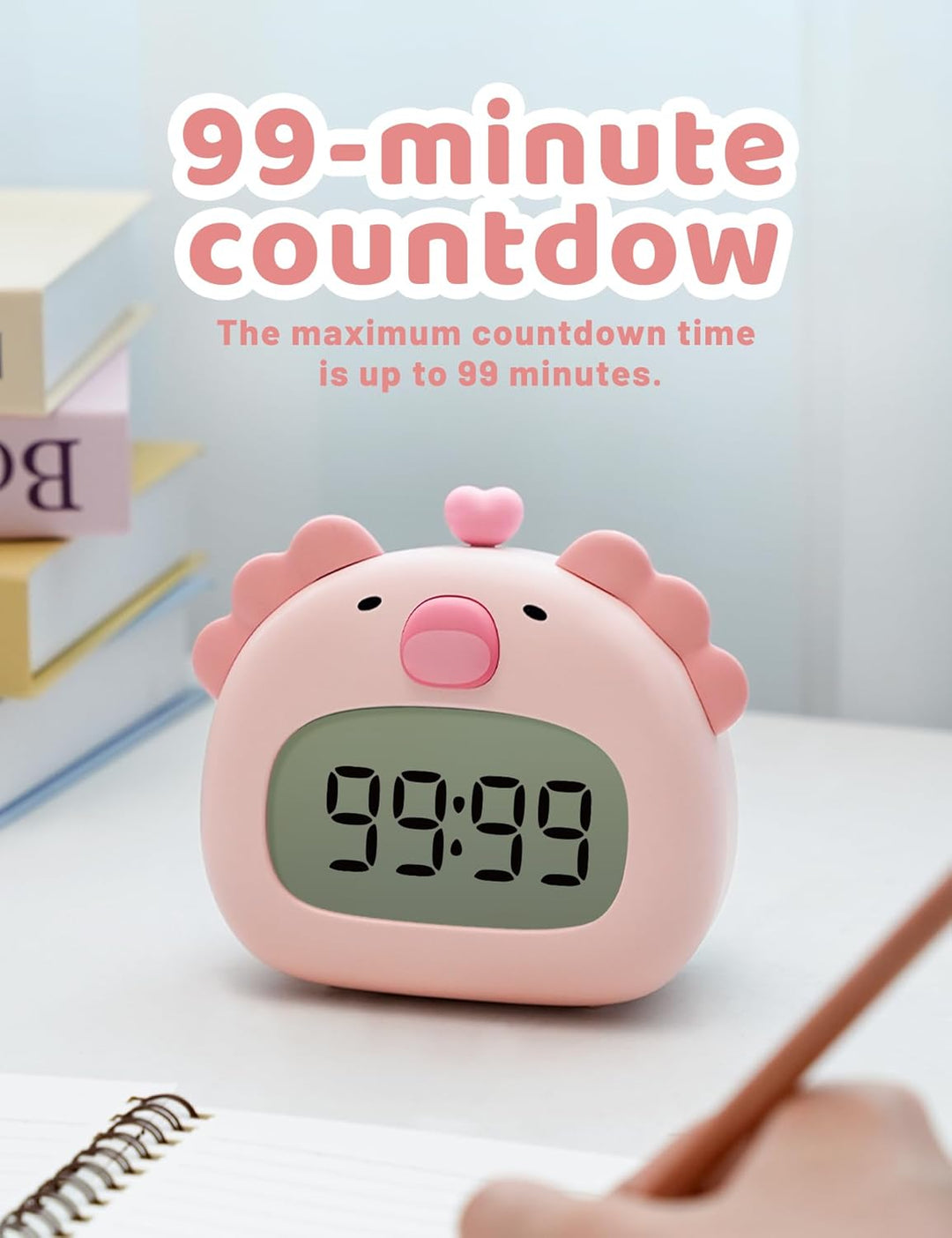 IHALO Cute Axolotl Kinderwecker, Nachttischwecker mit Nachtlicht, digitales LED-Display, 3,15 Zoll,