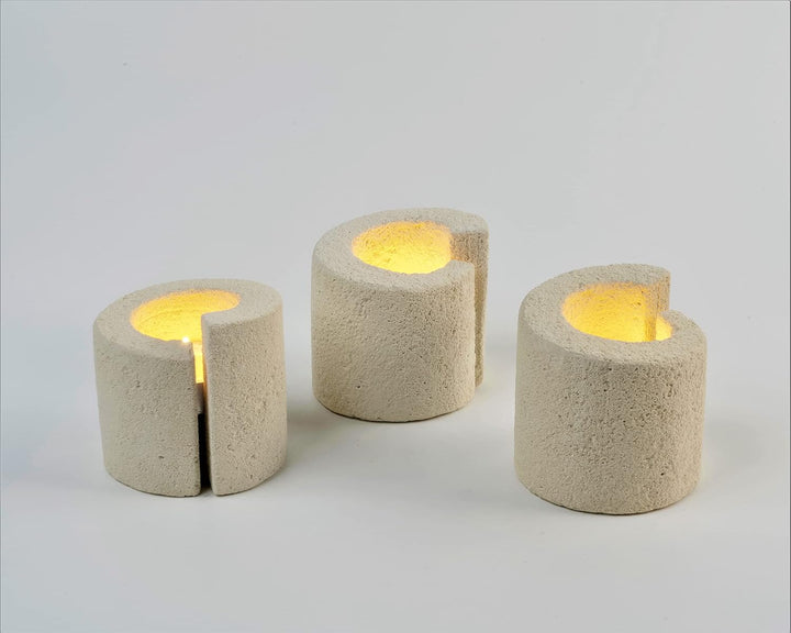 Teelichthalter im 3er-Set, modernes Design-Geschenk für Gastgeschenke oder Dekorationen. Handarbeit.