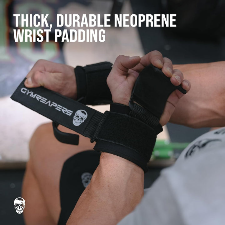 Gymreapers Weight Lifting Hooks (Pair), Heavy Duty Power Wrist Straps Hand Grip Support For Deadlift