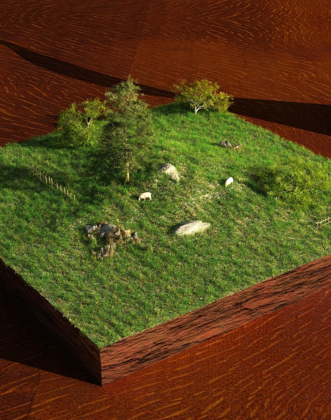 QWORK® Mini Grass Beflockung Applikator - mit 4 Farben Modellbau Gras und Reinigungsbürste - für DIY