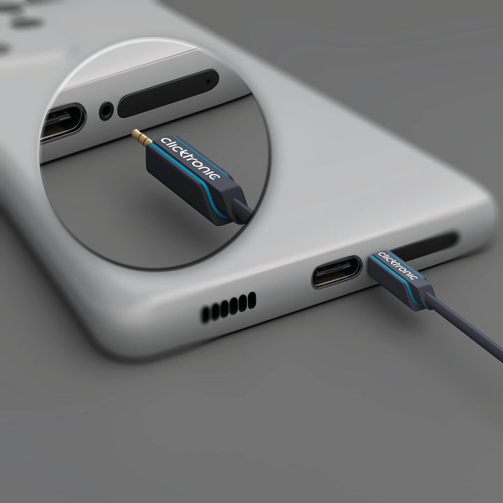 Clicktronic 3,5mm Klinke Verlängerung mit Kupferleiter, AUX Verlängerungskabel 3,5 mm Klinkenstecker