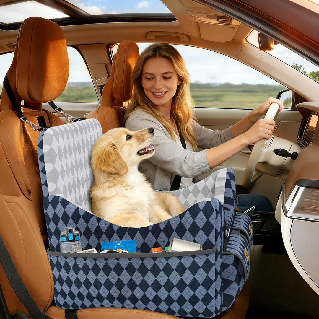 Hundeautositz Hundesitz Kleine Hunde- und Mittelhunde bis 16 kg (35 lbs), Hundebooster mit Memory-Sc