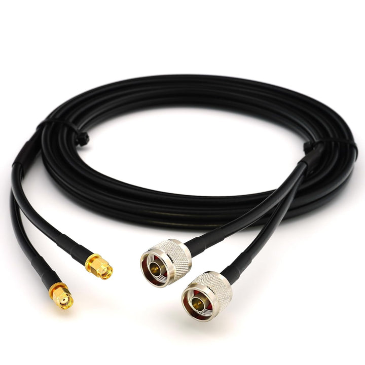 1m RP-SMA Stecker auf N Stecker Doppel-Koaxialkabel — HF-240 (LMR 240 Äquivalent) Twin Verlängerungs