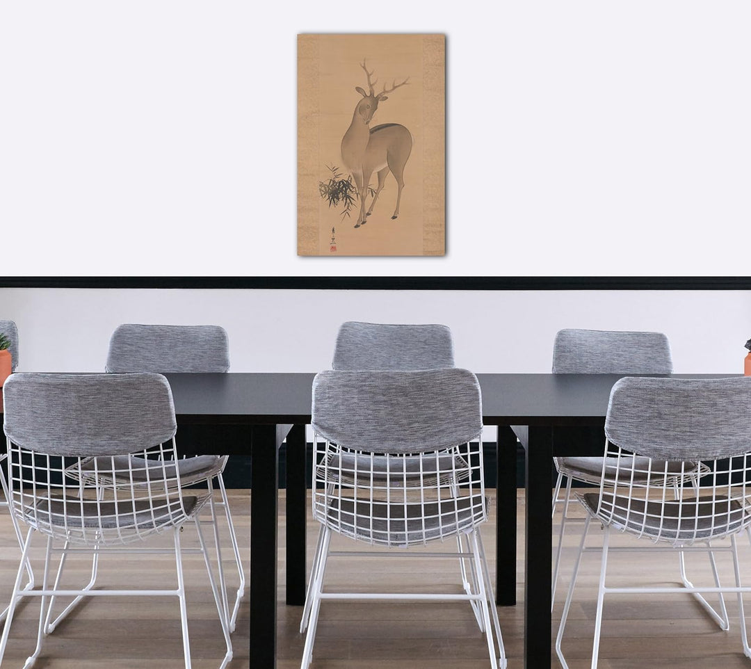 Printed Paintings Leinwand (60x80cm): Suzuki Kiitsu - Hirsch 60x80 cm, 60x80 cm