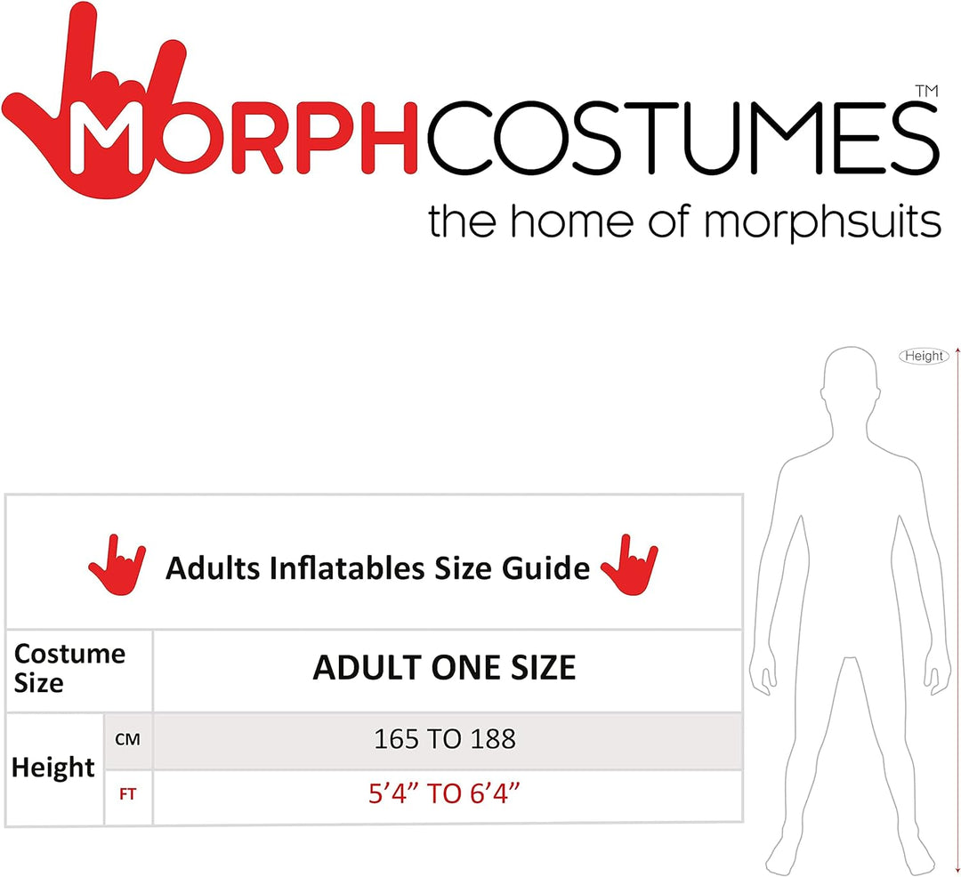 Morph Aufblasbares Skelett Kostüm für Erwachsene, Megamorph - Einheitsgrösse Skelett Erwachsese, Ske