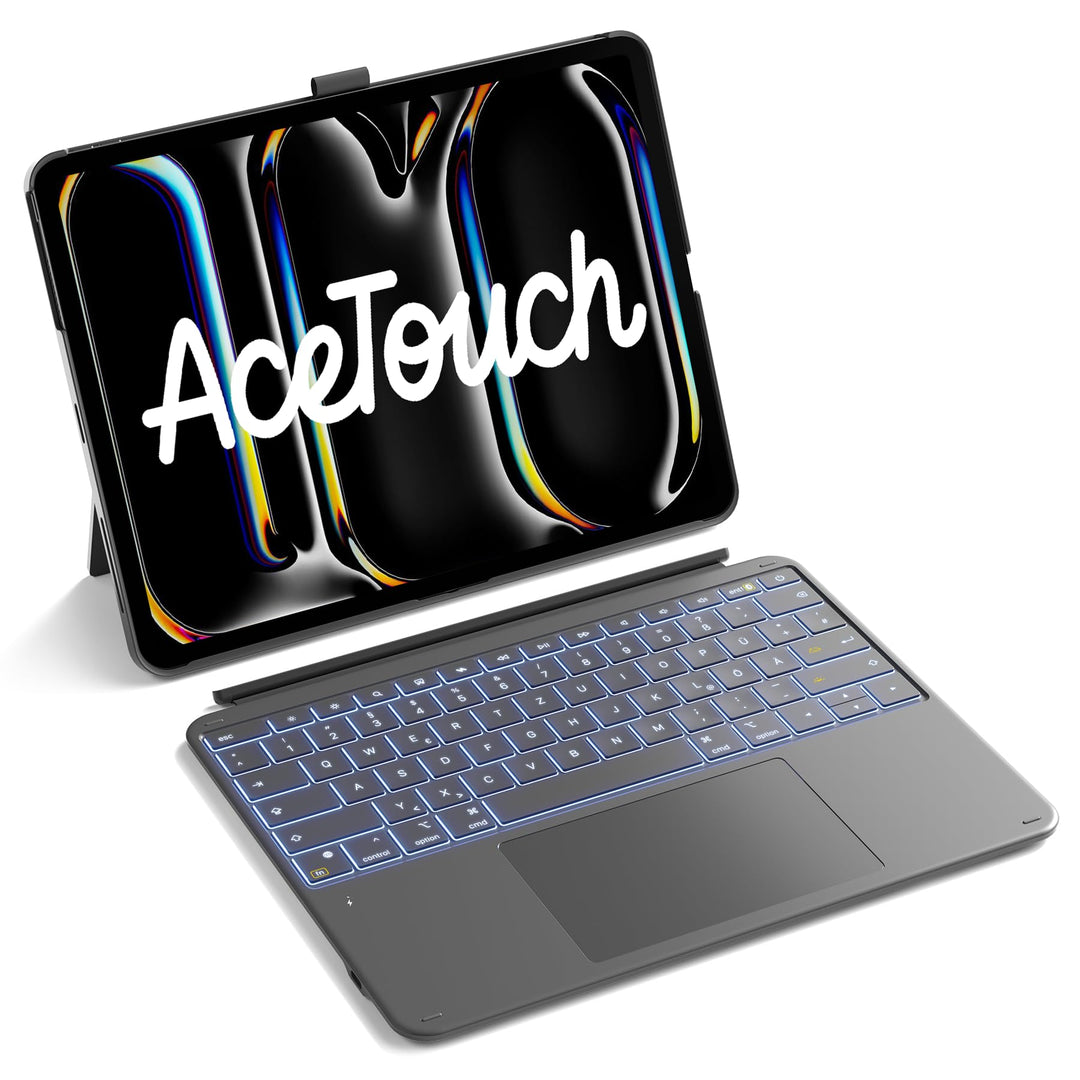 Inateck Tastatur Hülle Kompatibel mit iPad Pro 13 2025/2024(M5/M4),6.0 Zoll Grosses Trackpad,Abnehmb