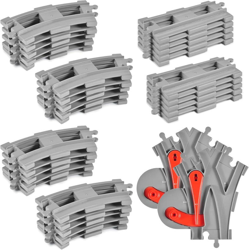 Bausteine Zug Schienen Set,32 pcs City Eisenbahn Schienen,Schienen Erweiterungsset,Spielzeug Eisenba