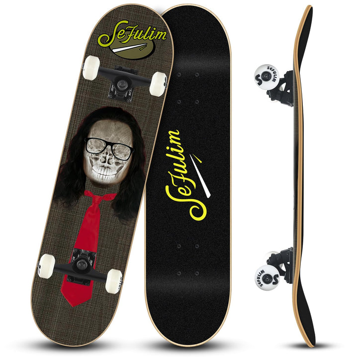 Sefulim Skateboard Adult Komplettboard 31 x 8 Zoll£¬ mit ABEC-7 Kugellager 7 Layer Ahorn f¨¹r Anf?ng