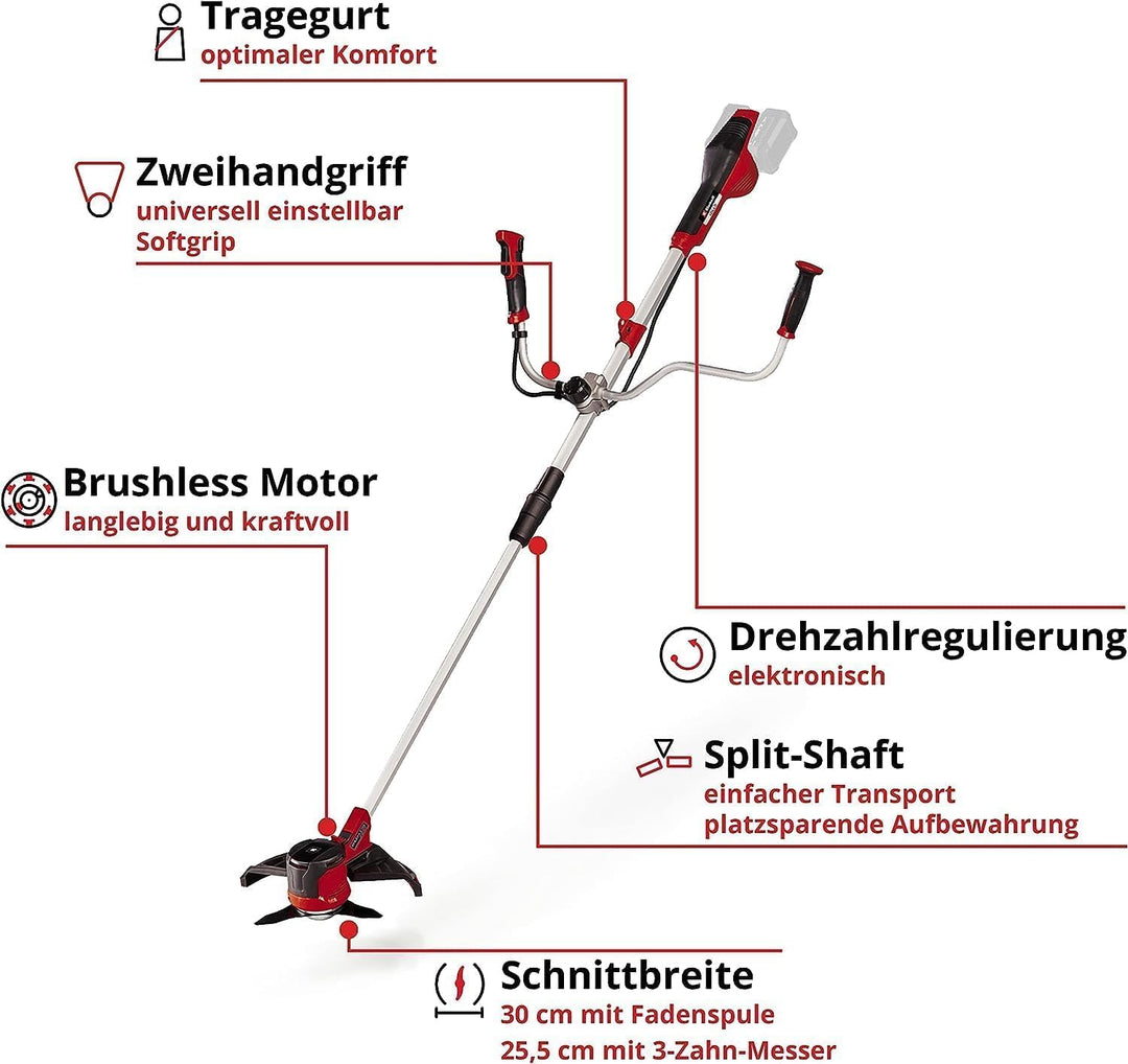 Einhell Akku-Sense Agillo 36/255 BL Power X-Change (Li-Ion, 2 x 18 V, Brushless Front-Motor, elektro