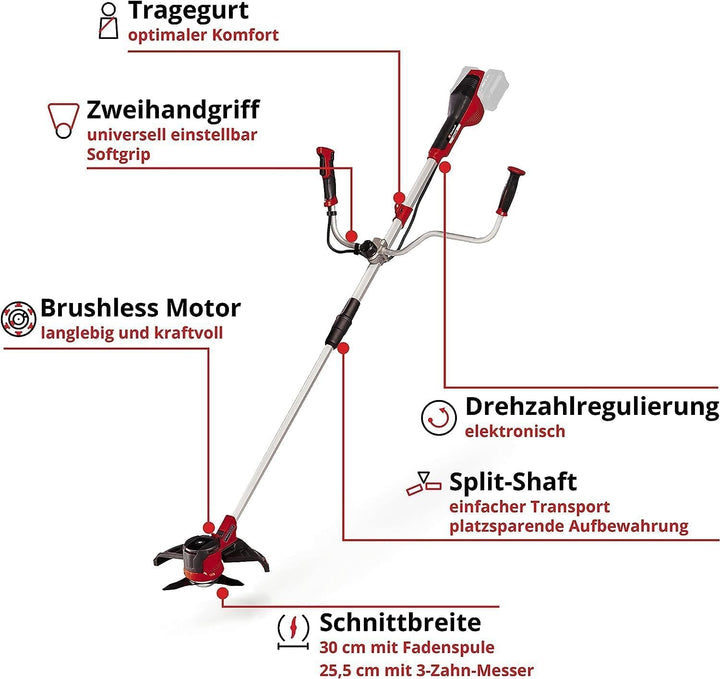 Einhell Akku-Sense Agillo 36/255 BL Power X-Change (Li-Ion, 2 x 18 V, Brushless Front-Motor, elektro