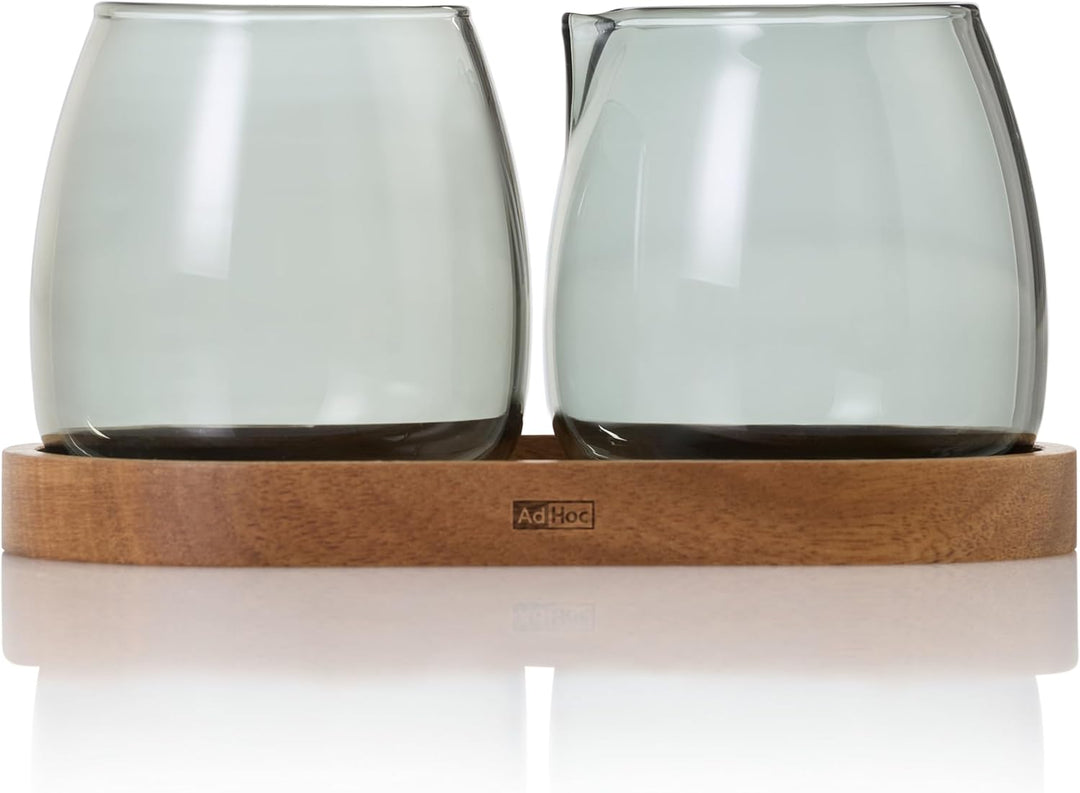 AdHoc MZ02 Set Milchkännchen und Zuckerdose mit Untersetzer YUNA | Premium Set für Tee oder Kaffee a