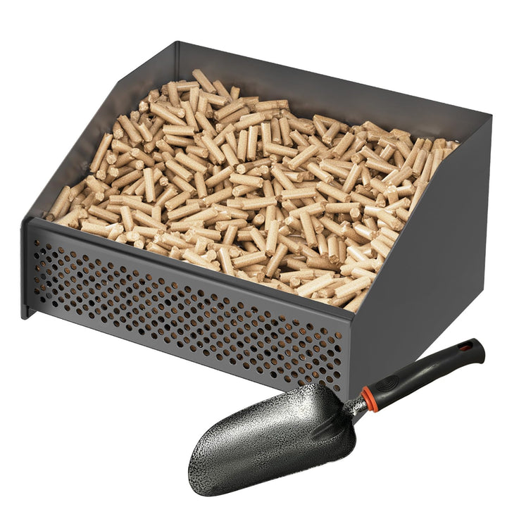 johgee Pelletkorb, Pelletbrennkorb für Kamine und Öfen | 30 × 25× 17 cm (Schwarz)