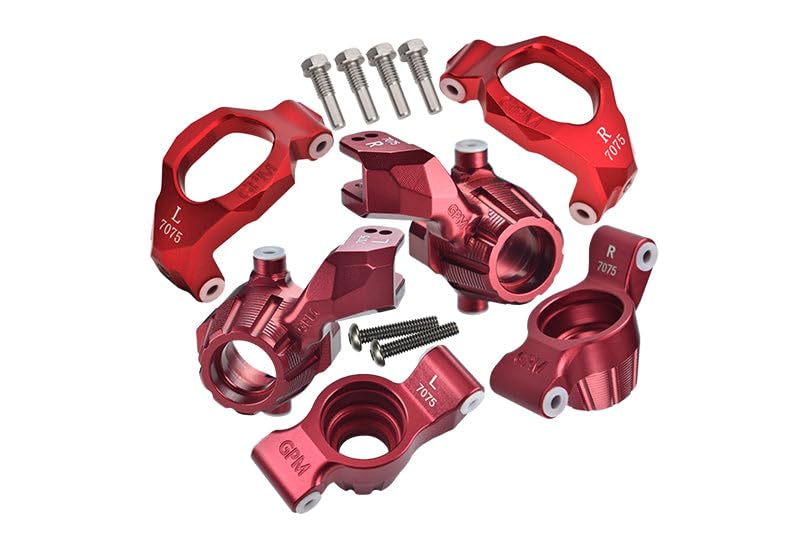 Aluminium 7075 Front C-Hubs & Front Steering Blocks & Rear Stub Axle Carriers Set for Traxxas 1:10 4