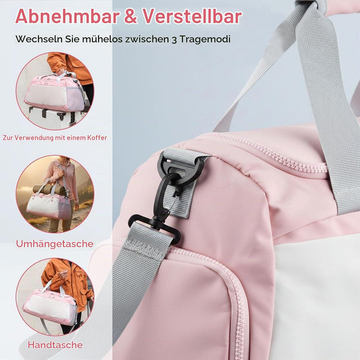 Sporttasche &amp; Reisetasche für Damen und Herren, 50x23x27cm Reisetasche Duffel Bag mit Schuhfach &amp; Na