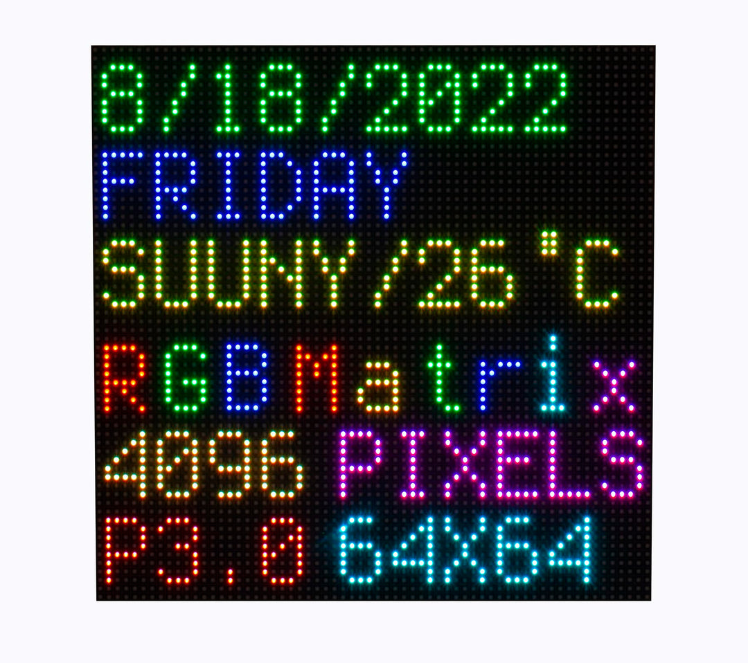 64x64 RGB LED Matrix Panel Full Color for Raspberry Pi/Ardui 192x192 mm 3mm Pitch 4096 LEDs Adjustab
