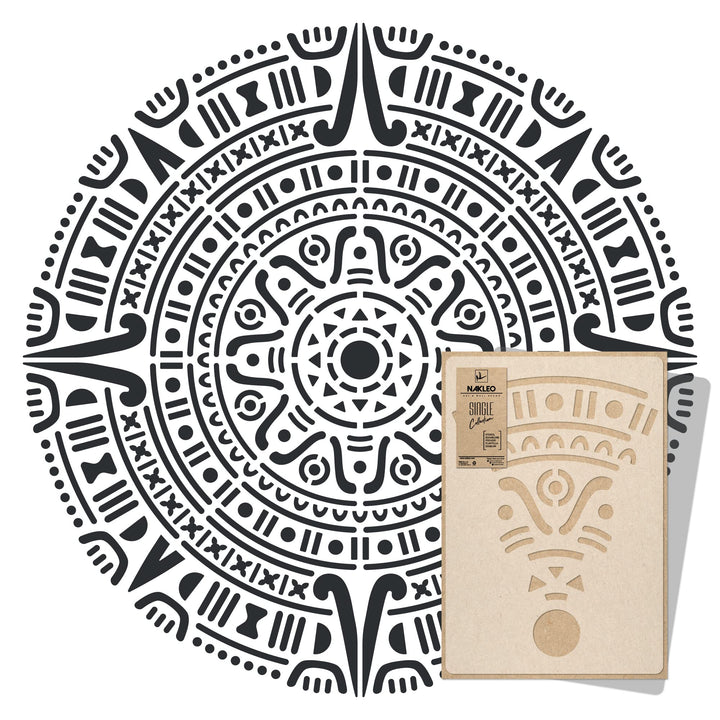 Wiederverwendbare Wandschablone aus Kunststoff // MANDALA AZTECA // Muster Schablone Vorlage (Durchm