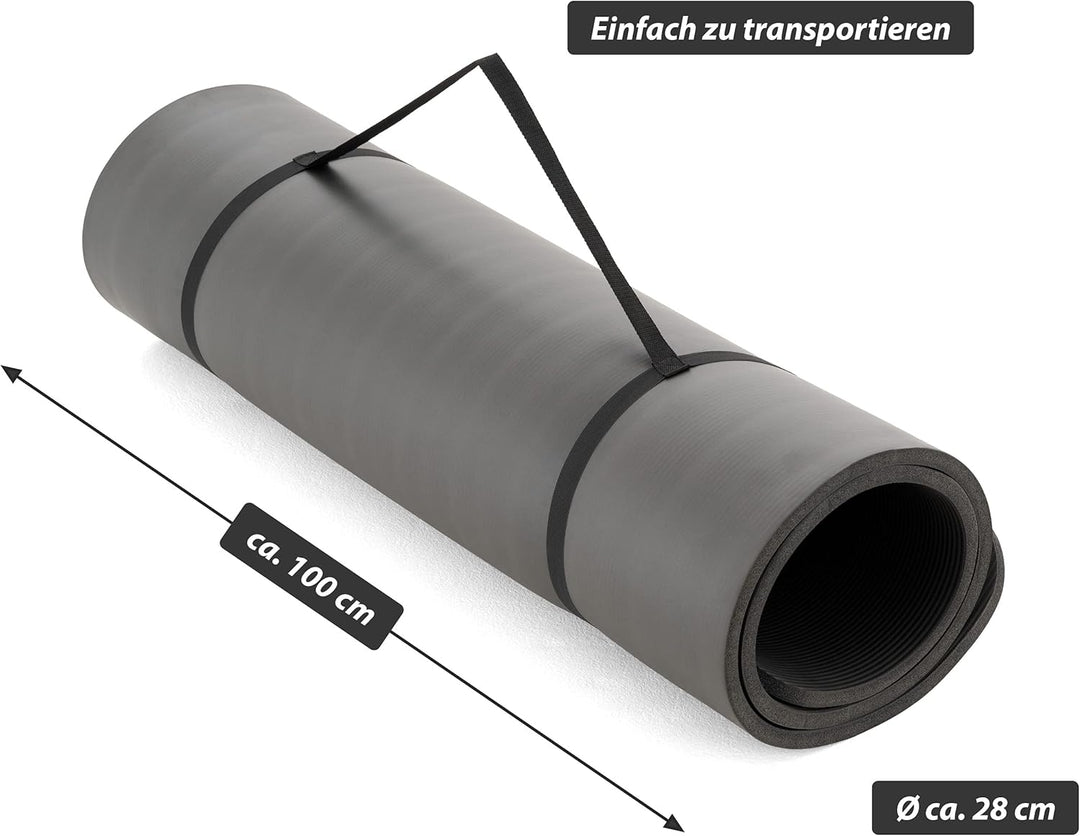 Yogamatte - 190x60x1,5 cm oder 190x100x1,5 cm, mit Tragegurt, Phthalatfrei, Rutschfest, Farbwahl - G