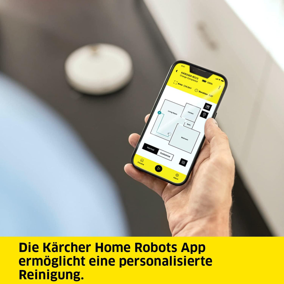 Kärcher Saugroboter RCV 3 mit Wischfunktion, smarte App-Steuerung, LiDAR-Laser-Navigation, Kartierun